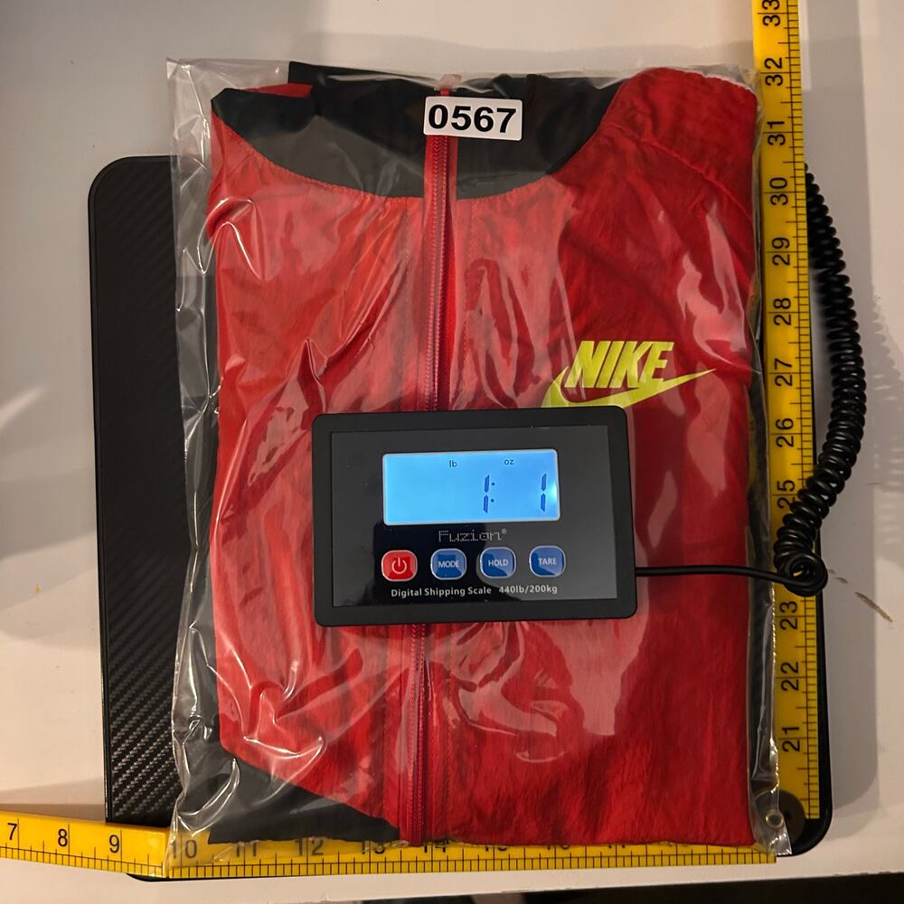 Nike Sportswear Full Zip Hooded Windbreaker Jacket Black Red Kids Boys‎ Size XL - Picture 10 of 10